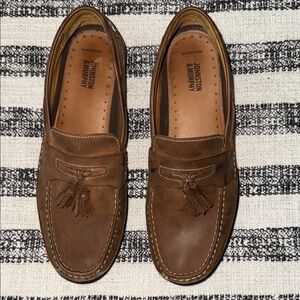 Johnston & Murphy Tan Leather Tassel Loafers sheepskin leather, business casual